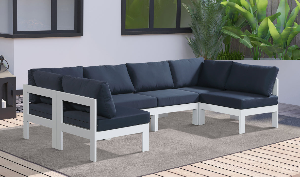 Nizuc - Outdoor Patio Modular Sectional 6 Piece - Navy - Fabric