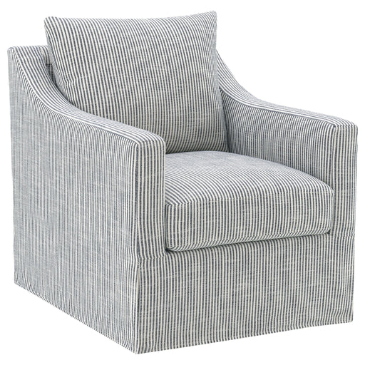 Merced - Upholstered Sloped Arm Accent Swivel Chair With 360 Degree Swivel Base - Gray Furniture Max