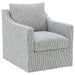 Merced - Upholstered Sloped Arm Accent Swivel Chair With 360 Degree Swivel Base - Gray Furniture Max