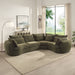 Leighton - Modular Wedge With 4 Pillows - Green Chenille ACME