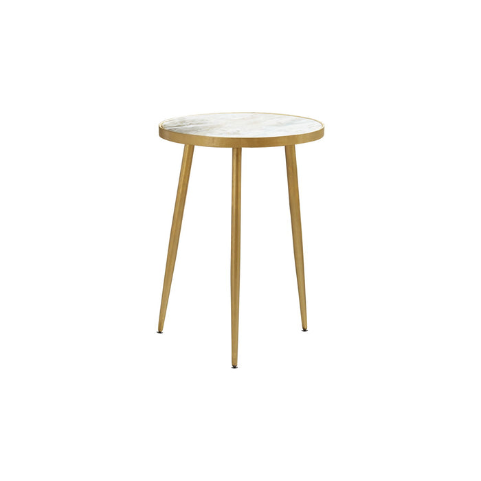 Delilah - Marble And Table Elegant Round Design With Polished - White / Gold Furniture Max