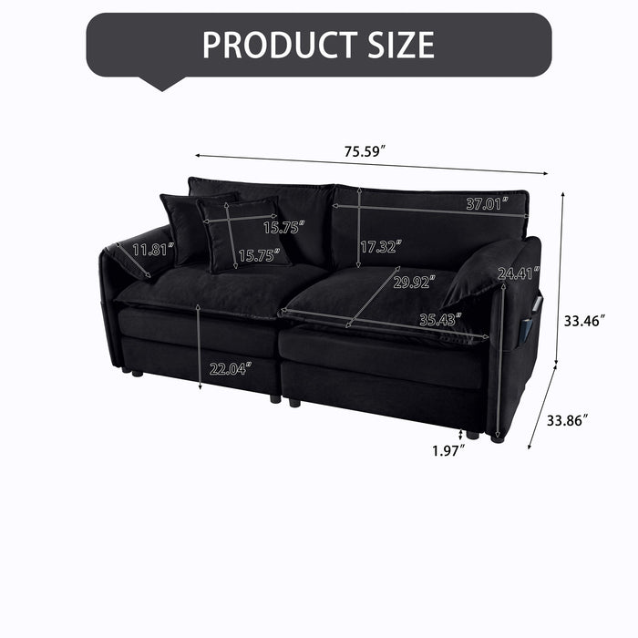Modern Oversized Loveseat Sofa With Deep Seat And Diy Combination Home Essentials