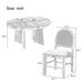 Extendable Round Dining Table Set For 4 With 4 Upholstered Chairs - Beige / Walnut Hearth and Haven