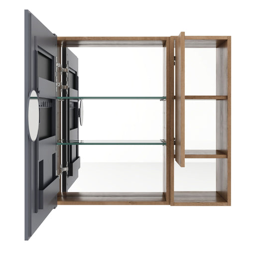 29.63" Wall Mounted Bathroom Cabinet With Adjustable Shelves Storage Cabinet - Imitative Oak Home Essentials