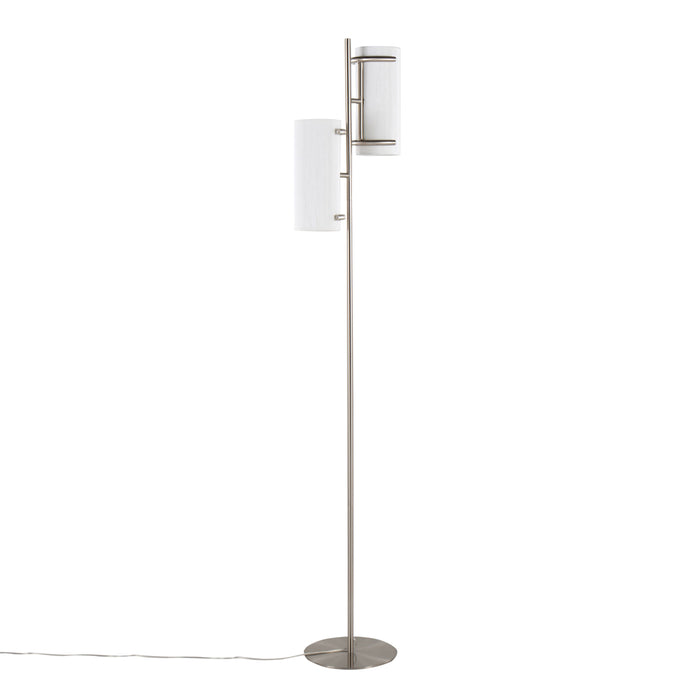 Rhonda - Contemporary / Glam Floor Lamp - Nickel / White