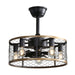 20" Industrial Cage Ceiling Fan With Remote Control, 7 Blades, DC Motor, 1H / 4H / 8H Timer - Black Daily Nest