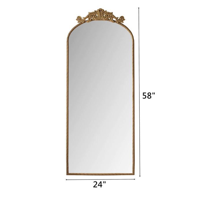 Vintage Arched Full Body Mirror, Wall Mounted For Living Room