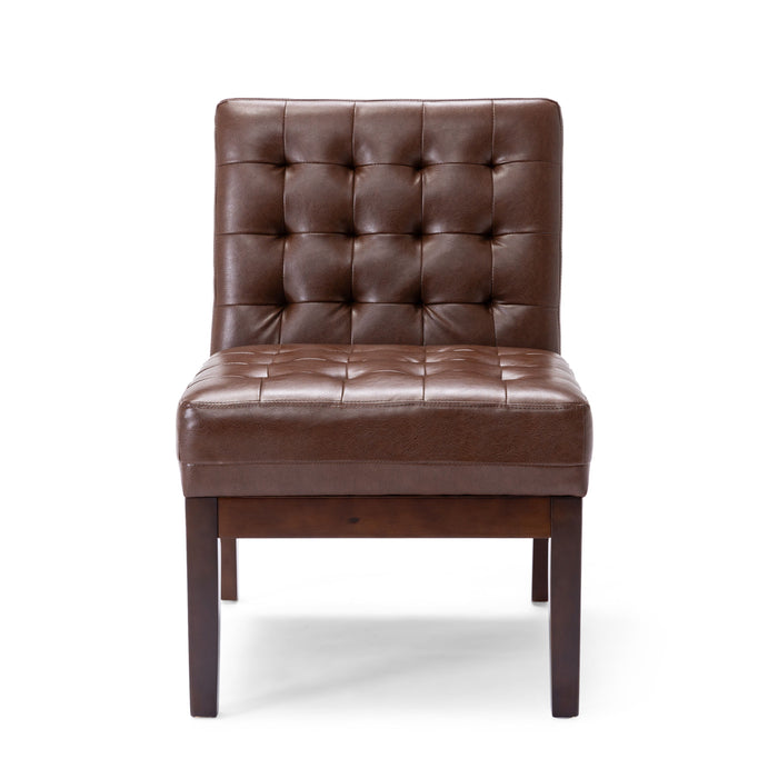 Accent Chair - Dark Brown - Metal / Waterproof Fabric