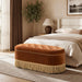 Melinda - Oval Tufted Bullion Fringe Storage Bench Jennifer Taylor Home