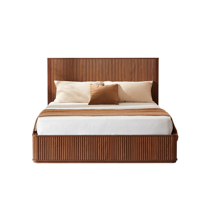 Wave Pattern Headboard Platform Bed Frame Hearth and Haven