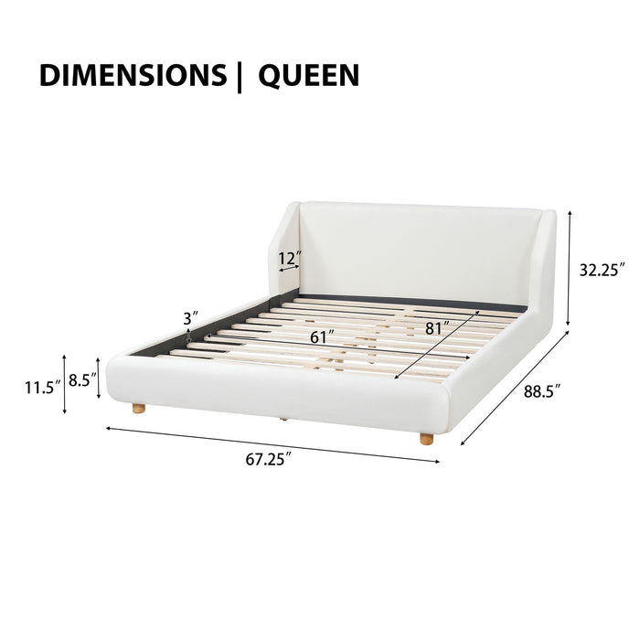 Modern Upholstered Bed Frame With Wingback Headboard Artistry At Home
