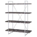 Herringbone - Bookcase With Full Length Shelf - Gray Furniture Max