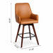 Upholstered Barrel Chair With Curved Backrest - Antique Brown Home Essentials