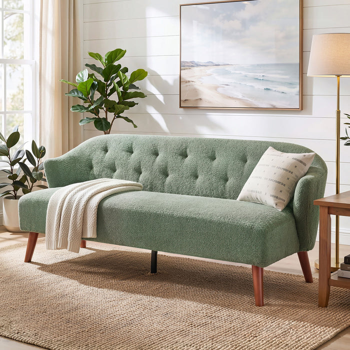 3 Seater Tufted Upholstered Couch Comfy Living Room Sofa Noble House