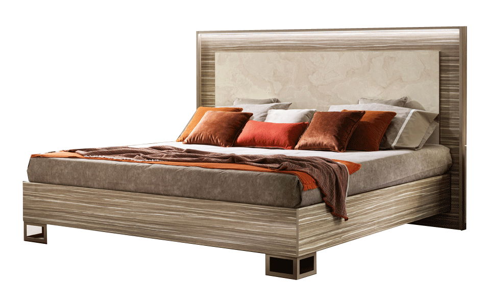Luce - Bed With Wooden Headboard Arredoclassic Italy