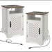 Farmhouse Nightstand With Charging Station & Storage Home Essentials