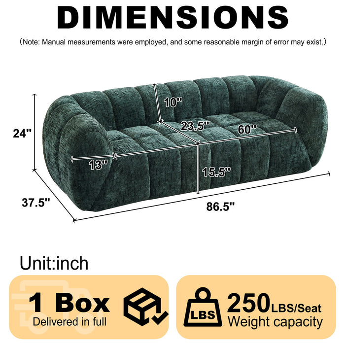 Modern Sofa With Piano Key Backrest Home Essentials