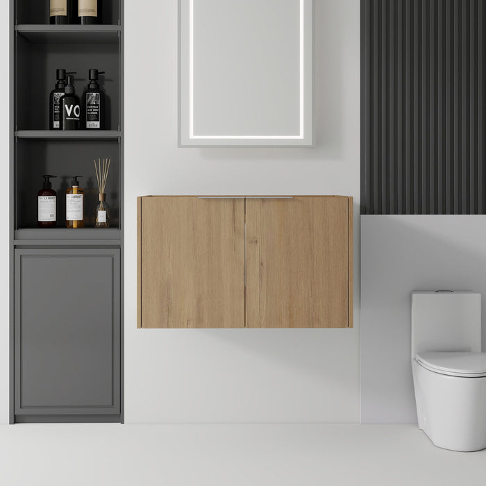 Floating Bathroom Vanity Cabinet With Soft Close Double Doors, Spacious Interior Storage, Wall Mounted, Cabinet Only Home Essentials