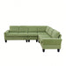 Modular L - Shaped Sectional Sofa, 6 Seater, 4 Piece Couch With Chaise - Green Home Essentials