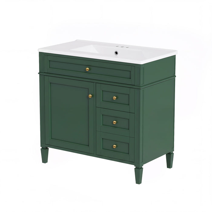 Bathroom Vanity With Sink, Rectangular Storage Cabinet & 2 Drawers And Tip Out Drawer Hearth and Haven