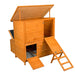 Chicken Coop, Large Chicken Coop With 3 Nesting Boxes, Foldable Ramp And Flip Up Asphalt Roof - Orange Daily Nest