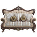 Ragnar - Loveseat With 5 Pillows - Light Brown Linen & Cherry ACME