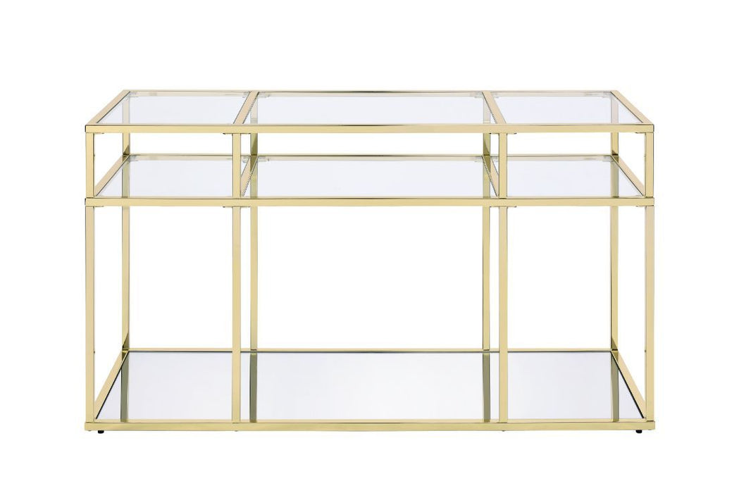 Uchenna - Sofa Table - Clear Glass & Gold