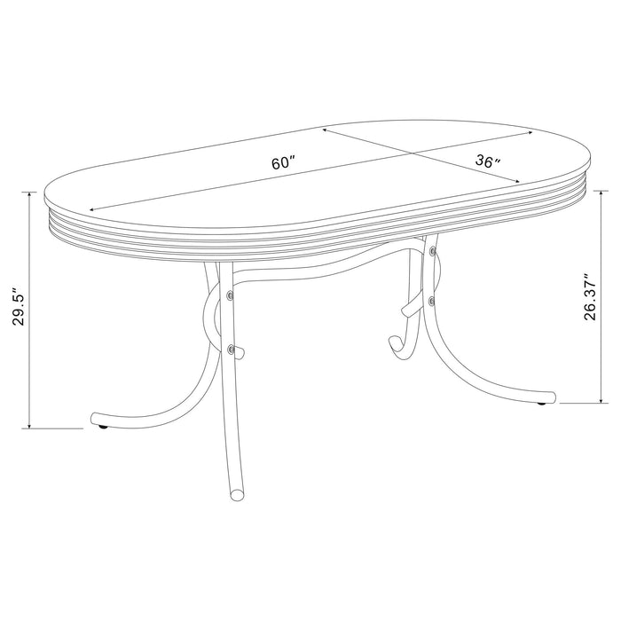 Midge - Oval Dining Table Set Furniture Max