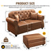 Upholstered Sofa With Nailhead Trim, Rolled Armrests With Ottoman Home Essentials
