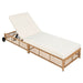Outdoor Lounge Chair With 5 Position Backrest With Cushion And Wheels Hearth and Haven
