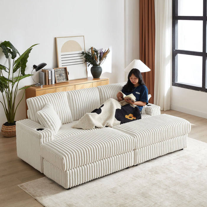 3 Seater Sofa With 2 Ottomans For Living Room Home Essentials