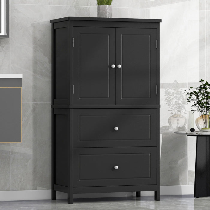 Bathroom Storage Cabinet With 2 Doors And Drawers, Adjustable Shelf Hearth and Haven
