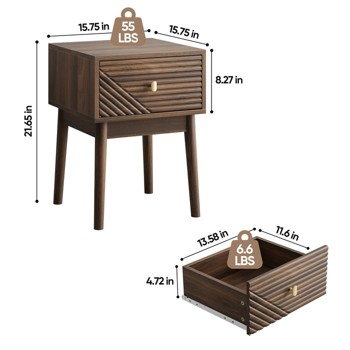 Medieval - Bedside Table - Walnut Home Essentials