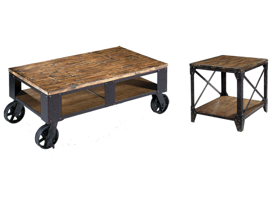Pinebrook - Rectangular 2 Braking Casters Cocktail Table Set Magnussen Furniture