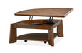 Tanner - Pie Shaped Lift Top Cocktail Table With Casters - Tawny Brown Magnussen Furniture