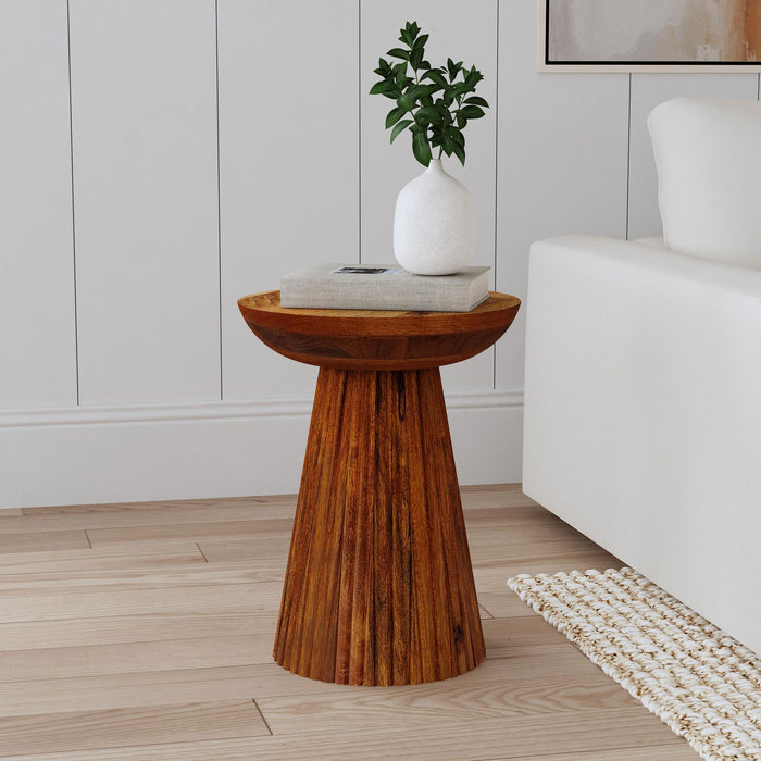 Waters - Round Accent Side Table - Honey Furniture Max