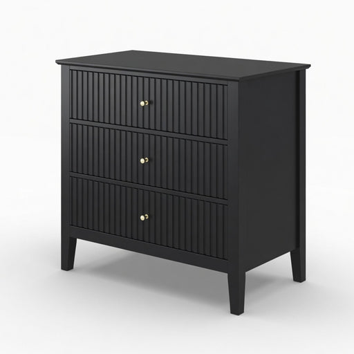 Fluted 3 Drawer Nightstand With Soft Close Slides Home Essentials
