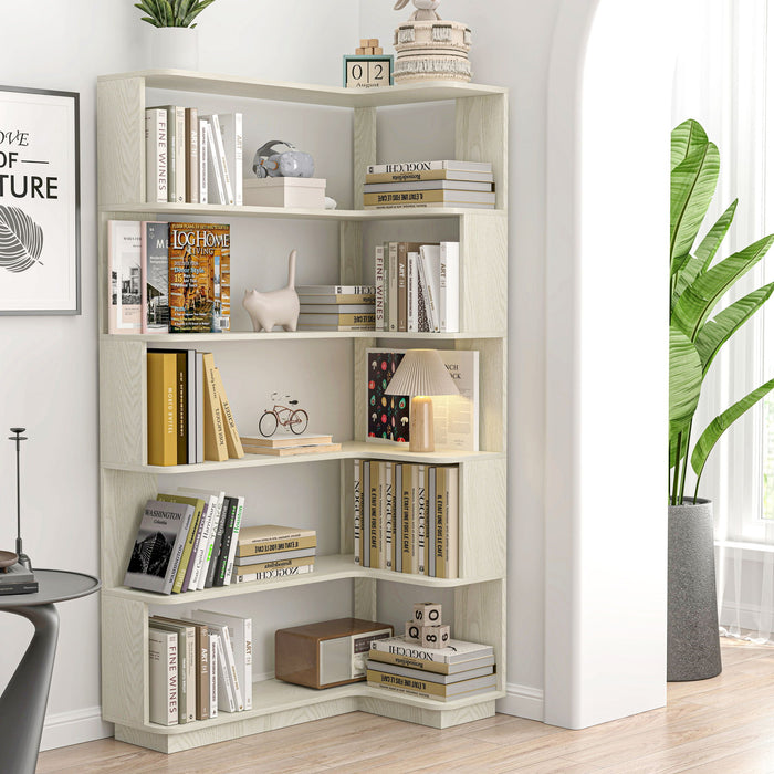 L-Shaped Corner Bookshelf Home Essentials