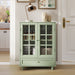 Minimalist Buffet Cabinet With Double Glass Doors And Drawer Home Essentials