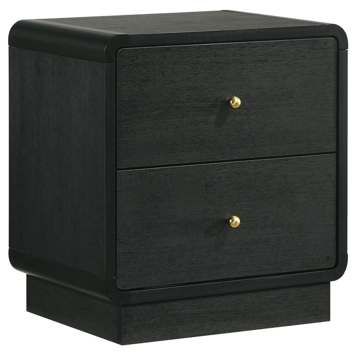 Burton - 2 Drawer Nightstand - Black Furniture Max