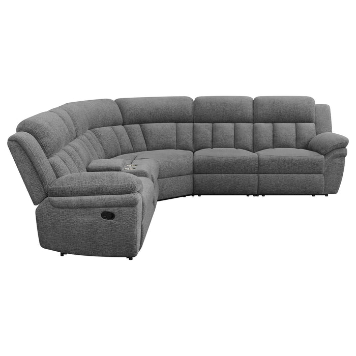 Divine - 6 Piece Reclining Sectional Sofa With Manual Recliners - Charcoal