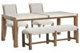 Plum Creek - 4 Piece Rectangular Dining Table Set Magnussen Furniture