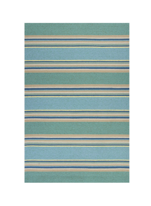 5' X 7' Stripes UV Treated Indoor / Outdoor Area Rug - Ocean