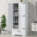 Tall Bathroom Storage Cabinet With 2 Doors And 2 Drawer, Adjustable Shelf - White Hearth and Haven