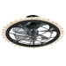 21" Caged Ceiling Fan With Dimmable LED Light And Remote Control, Low Profile Flush Mount Fan - Matte Black Daily Nest