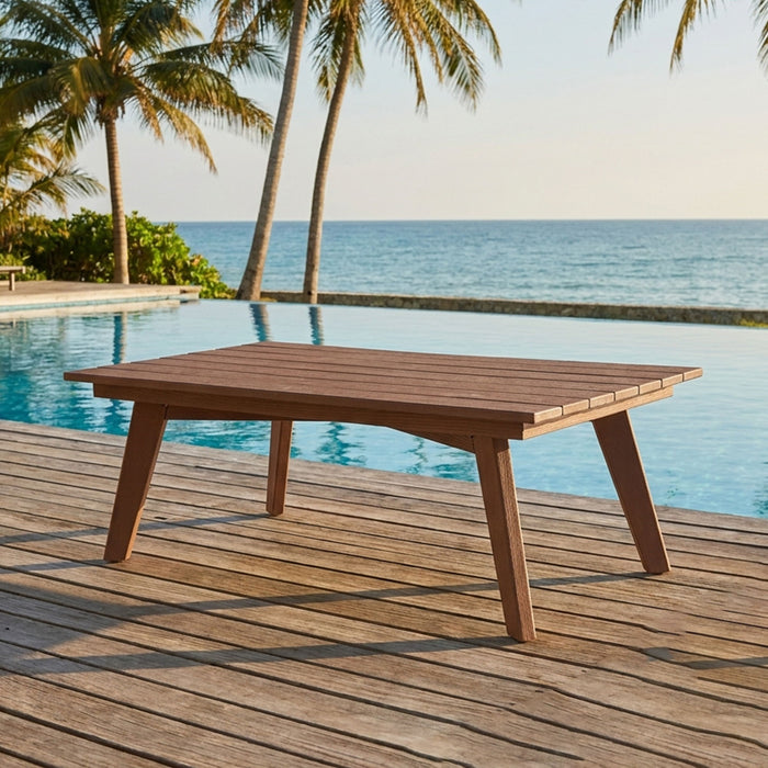 Outdoor Coffee Table, Wide Tabletop For Patio - Brown Home Essentials