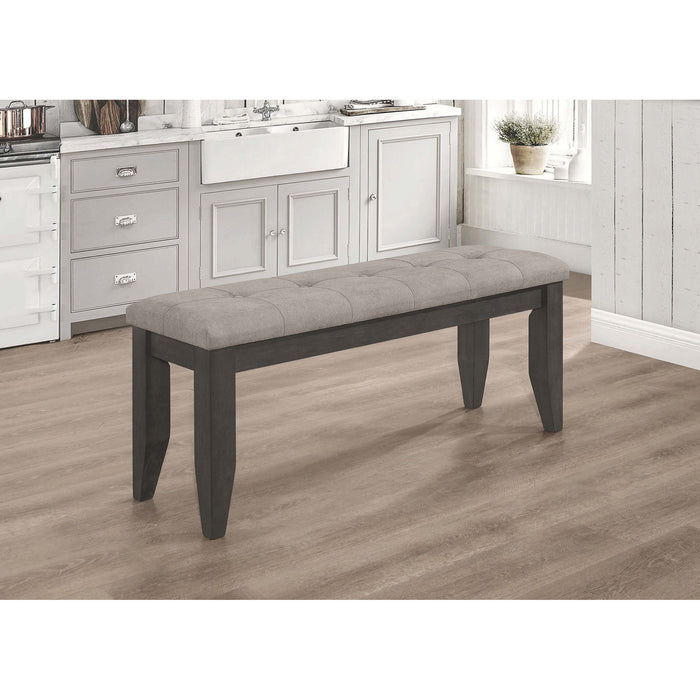 Erskin - Upholstered Dining Bench With Button Tufted Cushion - Dark Gray Furniture Max