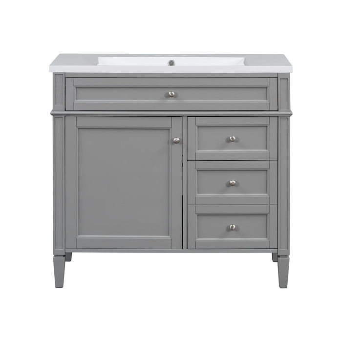 Bathroom Vanity & Top Sink, Modern Bathroom Storage Cabinet With 2 Drawers And A Tip-Out Drawer
