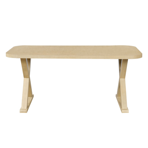 Dining Table With X-Shaped Legs, Rectangular Indoor - Natural Noble House
