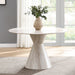Ogin - Round Dining Table - Marble Print & Natural ACME